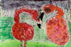 「フラミンゴのおやこ」杉立 暖真　5歳