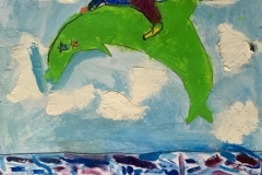 「イルカにのっているぼく」　伴　綜真　小学１年生