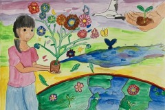 「みんなの想いで世界に花を咲かせよう」-小林-愛友那　小学6年生
