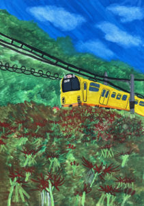 魅力いっぱいいなべを描こうコンクール 北勢線 三岐線 黄色い電車 風景画 小学生 小6