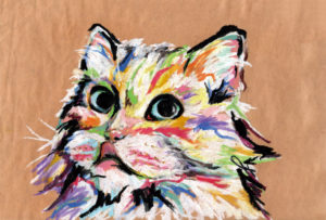 Web全国ポストカードデザイン大賞2022　一般の部部門　入選　ペルシャ　猫　ワールドキッズ絵画　桑名